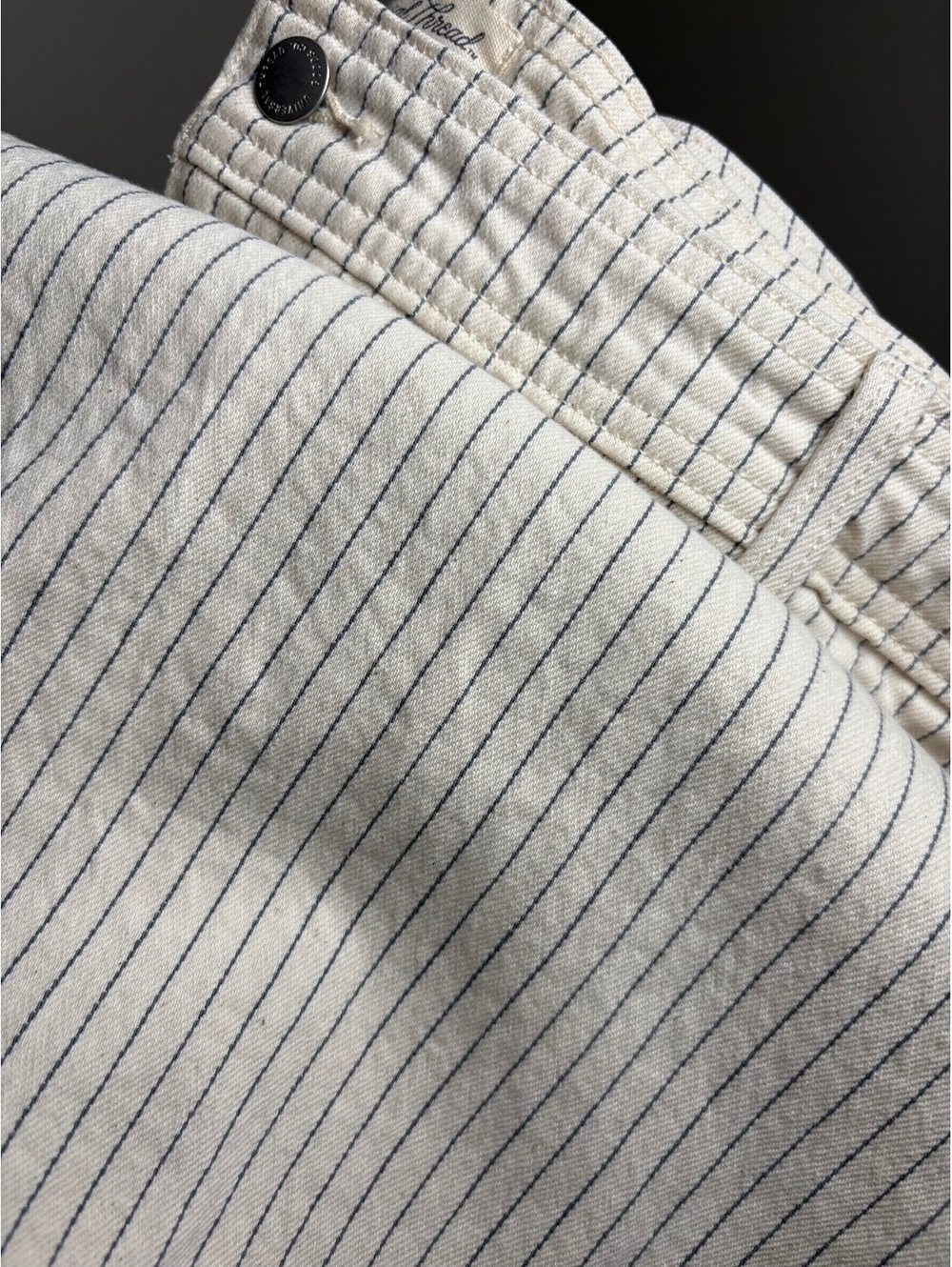 Universal Thread Sailor Wide Leg Cream Jeans Navy Pinstripe 16R